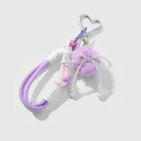 Spring New Ins New Sweet High-value Imitation Pearl Love Star Bow Climbing Rope DIY Key Chain main image 4