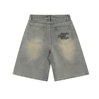 Jiayiku Men's American Vintage Washed Old Denim Shorts Men's And Women's Straight Loose Cleanfit Shorts main image 4