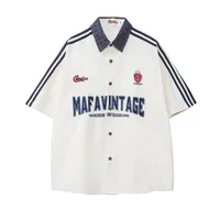 Jiayiku Men's  New American Antique Cleanfit Fashion Brand Embroidered Couple's Short-sleeved Shirt For Men And Women sku image 6
