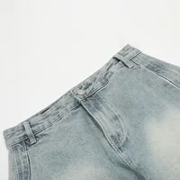 Jiayi Library Men's  New American High Street Curved Scimitar Washed Jeans Men's And Women's Vibe Wide Leg Pants main image 4