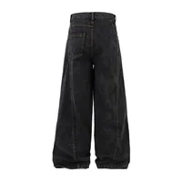 Spring  American Style Retro Shape Feeling Structure Split Washed Jeans Straight Cleanfit Pants main image 2