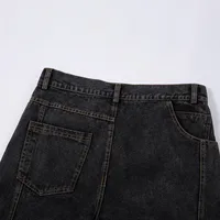 Spring  American Style Retro Shape Feeling Structure Split Washed Jeans Straight Cleanfit Pants main image 3