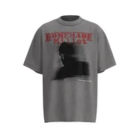 Jiayiku Men's Clothing  Summer American Street Hip Hop Fashion Brand Washed Tee  Dark Figure T-shirt Short Sleeve main image 2