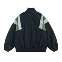Jiayiku Fashion Brand  Spring American Retro Deconstruction Contrast Color School Uniform Jacket Loose Rustic Jacket Coat Couple main image 2