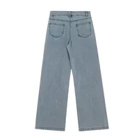 Jiayiku Tide Brand  Spring American Retro Patch Washed Jeans Straight Cleanfit Pants main image 4