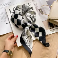 New Spring And Autumn Artificial Silk Small Scarf Women's Fashionable All-match Ribbon Decorative Scarf High-grade Business Wear Small Scarf sku image 31