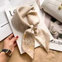 New Style Polo Dot High-end Silk Scarf Women's Fashionable All-match Silk Small Square Scarf Professional Decorative Spring And Autumn Scarf Scarf sku image 2