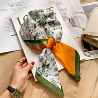 New Spring And Autumn Artificial Silk Small Scarf Women's Fashionable All-match Ribbon Decorative Scarf High-grade Business Wear Small Scarf sku image 19