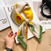 New Spring And Autumn Artificial Silk Small Scarf Women's Fashionable All-match Ribbon Decorative Scarf High-grade Business Wear Small Scarf sku image 28
