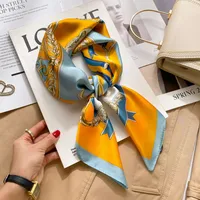 New Spring And Autumn Artificial Silk Small Scarf Women's Fashionable All-match Ribbon Decorative Scarf High-grade Business Wear Small Scarf sku image 32