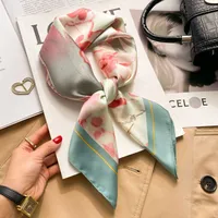 New Spring And Autumn Artificial Silk Small Scarf Women's Fashionable All-match Ribbon Decorative Scarf High-grade Business Wear Small Scarf sku image 33