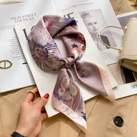 New Spring And Autumn Artificial Silk Small Scarf Women's Fashionable All-match Ribbon Decorative Scarf High-grade Business Wear Small Scarf sku image 35