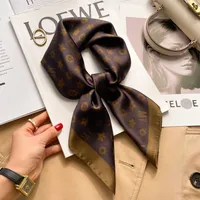 New Style Polo Dot High-end Silk Scarf Women's Fashionable All-match Silk Small Square Scarf Professional Decorative Spring And Autumn Scarf Scarf sku image 46