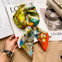 New Style Polo Dot High-end Silk Scarf Women's Fashionable All-match Silk Small Square Scarf Professional Decorative Spring And Autumn Scarf Scarf sku image 50