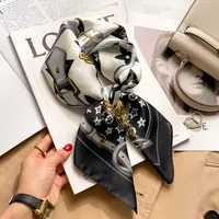 New Style Polo Dot High-end Silk Scarf Women's Fashionable All-match Silk Small Square Scarf Professional Decorative Spring And Autumn Scarf Scarf sku image 70