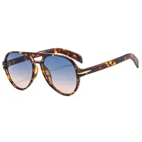 PC Double Beam Large Frame Retro Goggles Sunshade UV Protection Sunglasses Men's Aviator Sunglasses  Glasses main image 2