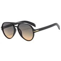 PC Double Beam Large Frame Retro Goggles Sunshade UV Protection Sunglasses Men's Aviator Sunglasses  Glasses sku image 6