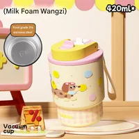 Children's Cartoon Double-Drink Thermos Cup 316 Stainless Steel Coffee Cup For Women With Good Looks And Portable Car Water Cup With Straw sku image 2