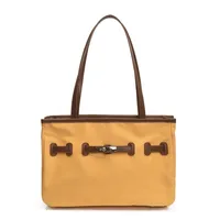 Women's Pu Leather Nylon Color Block Streetwear Square Zipper Shoulder Bag Tote Bag sku image 4