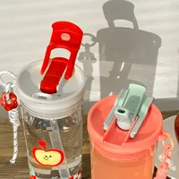 Water Cup Girls Coffee Cup Accompaniment Portable  New Suction Cup Summer Tritan Student Plastic Cup main image 3