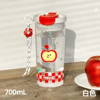 Water Cup Girls Coffee Cup Accompaniment Portable  New Suction Cup Summer Tritan Student Plastic Cup sku image 3