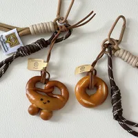 Miu Blogger Same Bag Pendant Alkaline Water Bread Hand Rope Hanging Keychain Accessories Niche High-end main image 3
