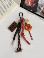 Miu Blogger Same Bag Pendant Alkaline Water Bread Hand Rope Hanging Keychain Accessories Niche High-end sku image 1
