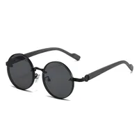 New  Style Metal Round Fashion Sunglasses Casual All-match Outdoor UV Protection Men's Sunglasses sku image 1