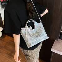 Women's Pu Leather Glittery Streetwear Square Zipper Shoulder Bag main image 3