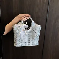 Women's Pu Leather Glittery Streetwear Square Zipper Shoulder Bag sku image 1