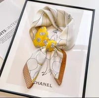 New Spring And Autumn Artificial Silk Small Scarf Women's Fashionable All-match Ribbon Decorative Scarf High-grade Business Wear Small Scarf main image 3