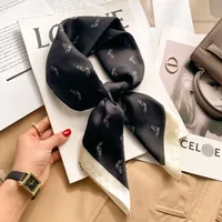 New Spring And Autumn Artificial Silk Small Scarf Women's Fashionable All-match Ribbon Decorative Scarf High-grade Business Wear Small Scarf sku image 10