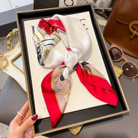 New Spring And Autumn Artificial Silk Small Scarf Women's Fashionable All-match Ribbon Decorative Scarf High-grade Business Wear Small Scarf sku image 15