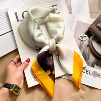 New Spring And Autumn Artificial Silk Small Scarf Women's Fashionable All-match Ribbon Decorative Scarf High-grade Business Wear Small Scarf sku image 23
