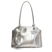 Women's Pu Leather Solid Color Streetwear Square Zipper Shoulder Bag sku image 3