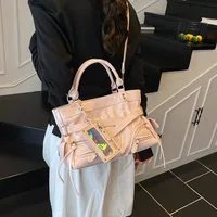 Women's Pu Leather Solid Color Streetwear Square Zipper Shoulder Bag Tote Bag main image 2