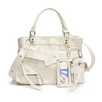 Women's Pu Leather Solid Color Streetwear Square Zipper Shoulder Bag Tote Bag sku image 1