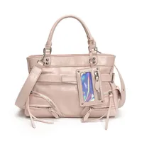 Women's Pu Leather Solid Color Streetwear Square Zipper Shoulder Bag Tote Bag sku image 4