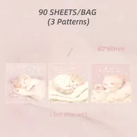1 Piece 1 Set Animal Cat Class Learning School Paper Cartoon Style Cute Sweet Sticky Note sku image 2