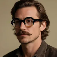 Retro Simple Style Framework Glasses PC UV400 Protection Round Frame Full Frame Glasses main image 1