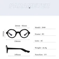Retro Simple Style Framework Glasses PC UV400 Protection Round Frame Full Frame Glasses main image 8