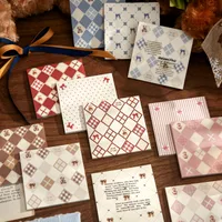 1 Piece 1 Set Cartoon Plaid Bear Class Learning School Paper Retro Sticky Note main image video