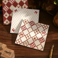 1 Piece 1 Set Cartoon Plaid Bear Class Learning School Paper Retro Sticky Note main image 7