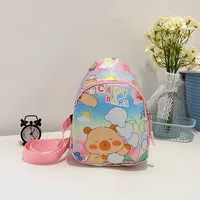 Kid'S Nylon Cartoon Capybara Cute Streetwear Oval Zipper Fanny Pack sku image 2