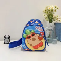 Kid'S Nylon Cartoon Capybara Cute Streetwear Oval Zipper Fanny Pack sku image 5