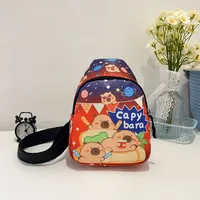 Kid'S Nylon Cartoon Capybara Cute Streetwear Oval Zipper Fanny Pack sku image 7