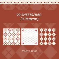 1 Piece 1 Set Cartoon Plaid Bear Class Learning School Paper Retro Sticky Note sku image 4