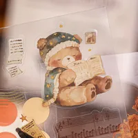 1 Piece 1 Set Portrait Animal Cartoon Class Learning School PET Paper Cartoon Style Cute Retro Notepad main image 8