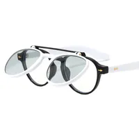 Pilot Flip Punk Sunglasses 4474 Endoscope Anti-blue Light Can Be Equipped With Myopia  Personalized Sunglasses sku image 7