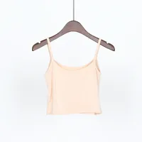 Summer New Solid Color Small Sling Female Girl Student Inner Slim Threaded Small Vest All-match Short Base Shirt sku image 15